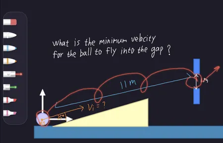 Motion Magic note-taking canvas for solving physics problems digitally